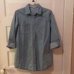 Light Wash Denim Chambray Button-Up